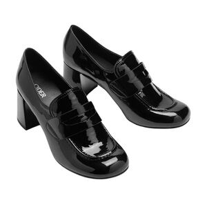 NEW CIDER black chunky heeled loafers - 8.5